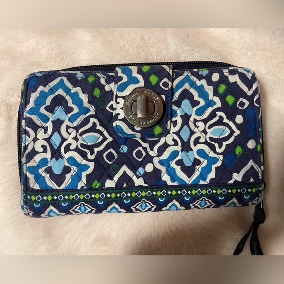 Vera Bradley Blue and Green Patterned Wallet - Picture 3 of 9